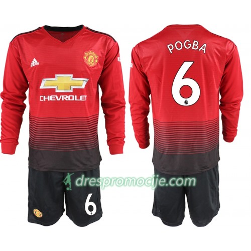 Manchester United Dres POGBA 6 Dječji Domaći 2018/19 Dugim Rukavima Manchester United Dres POGBA 6 Dječji Domaći 2018/19 Dugim Rukavima